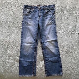 Buckle Men's Straight Jeans in Washed Blue